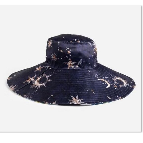 Johnny Was Zolita Reversible Beach Hat Floral Celestial Super Nova Wide Brim NWT main image 7